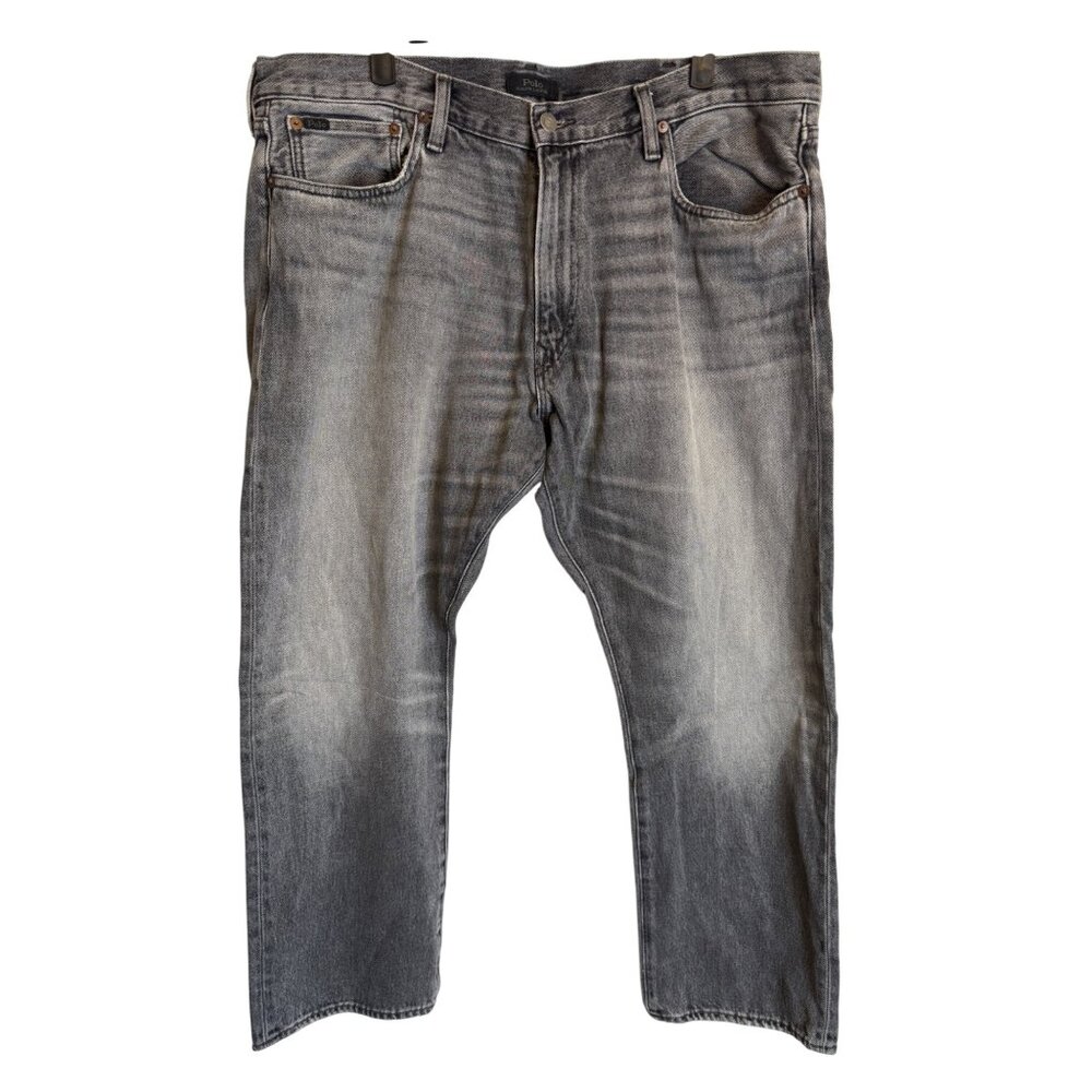 Polo 38x30 Ralph Lauren Mens Gray Distressed Denim Jeans